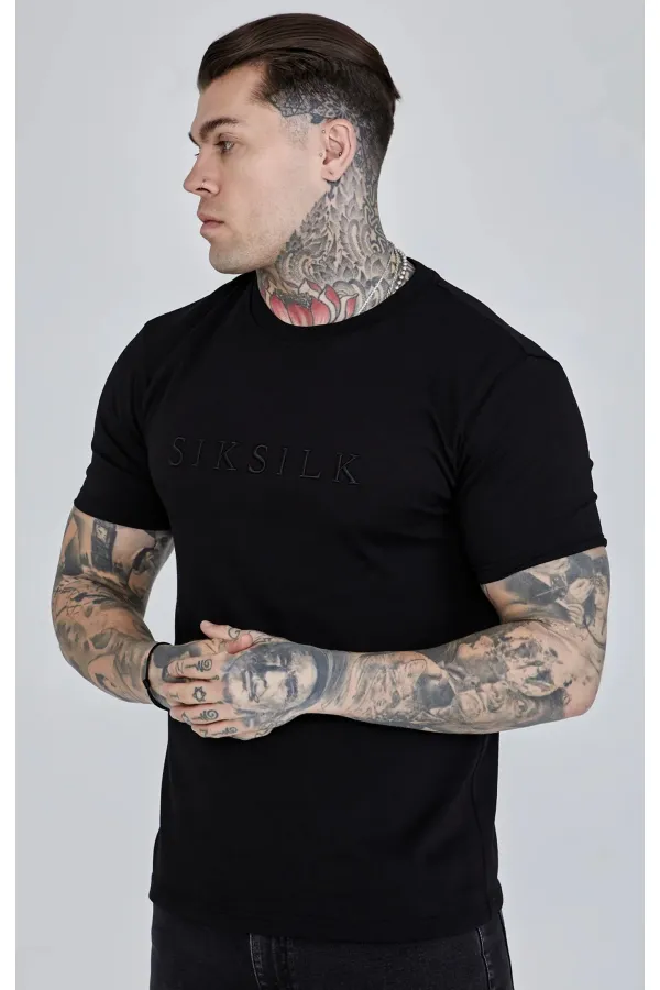 Tričko SIKSILK Logo T-shirt black