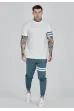 Tričko SIKSILK Stripe T-shirt white
