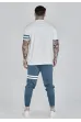 Tričko SIKSILK Stripe T-shirt white